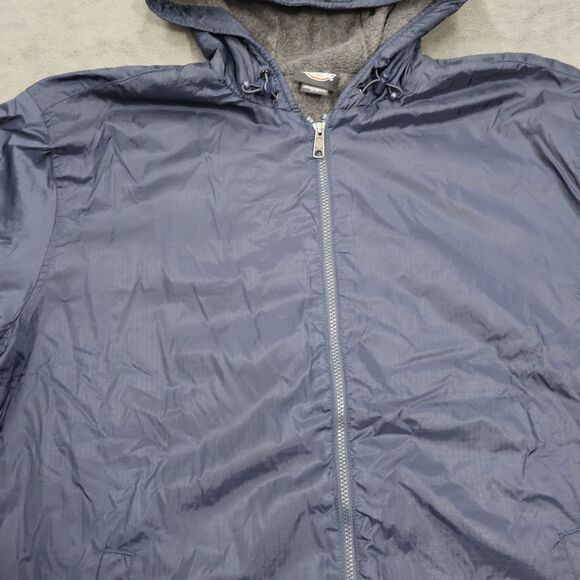 Dickies Mens Fleece Lined Hooded Jacket XL Navy Blue Workwear Full Zip NWT - Picture 2 of 15
